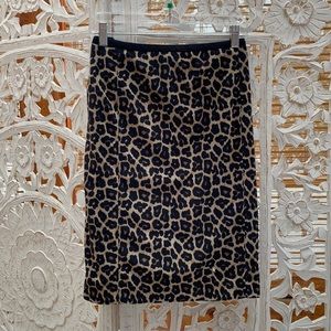 Velvet holiday cheetah print skirt with black trim and zipper back - XL